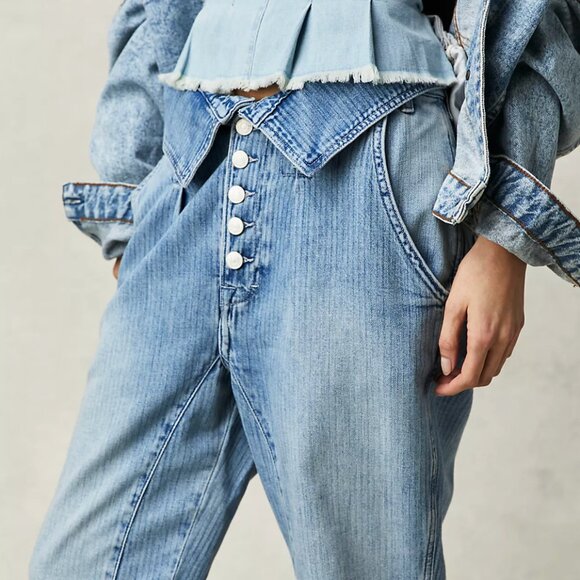 Free People | We The Free Noah Foldover Harem Jeans | XS - Picture 1 of 4